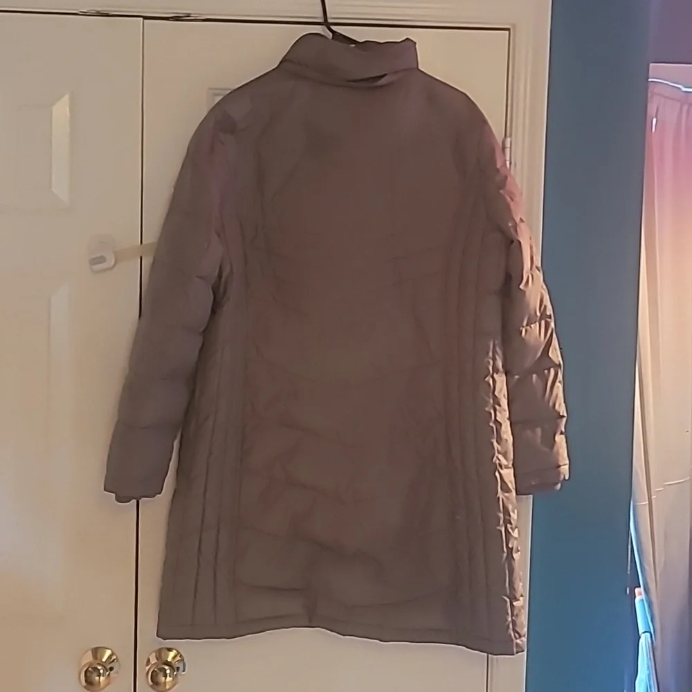 MICHAEL KORS Long Brown/Tan Down Puffer Coat Jacket Size XL - Picture 9 of 9